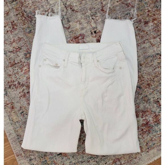 Mother The Fray Jeans White 25 - Picture 1 of 8